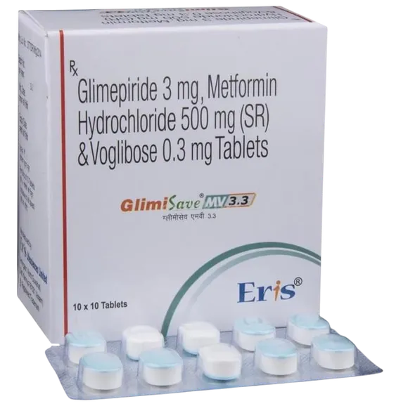 glimisave mv 3.3mg tablet 10's